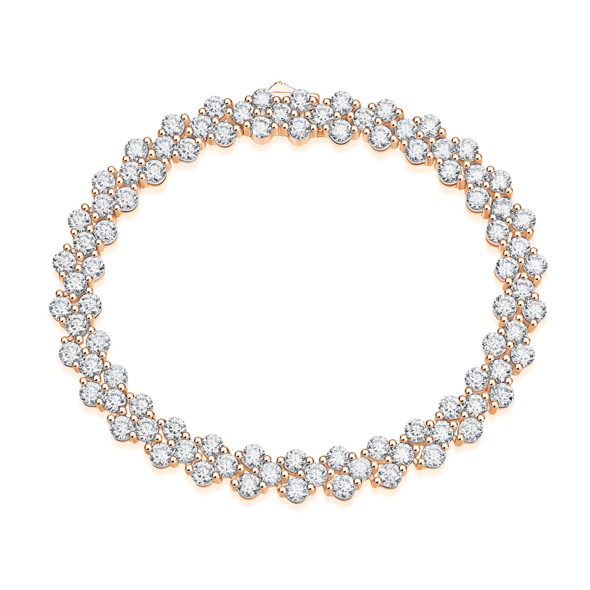 TAAZLUXE™ Moissanites Bracelet, 18K Rose Gold plated - Silver with 18K Rose Gold Vermeil