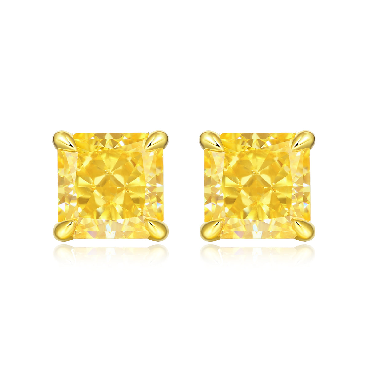 TAAZLUXE™ Yellow Cubic Zirconia Earrings - Silver
