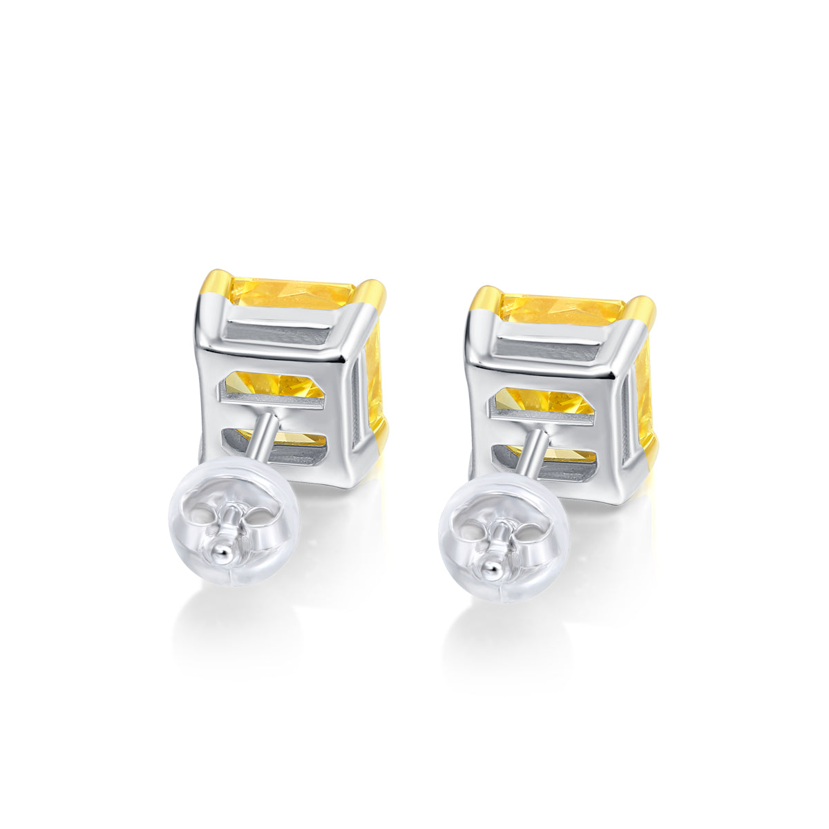 TAAZLUXE™ Yellow Cubic Zirconia Earrings - Silver