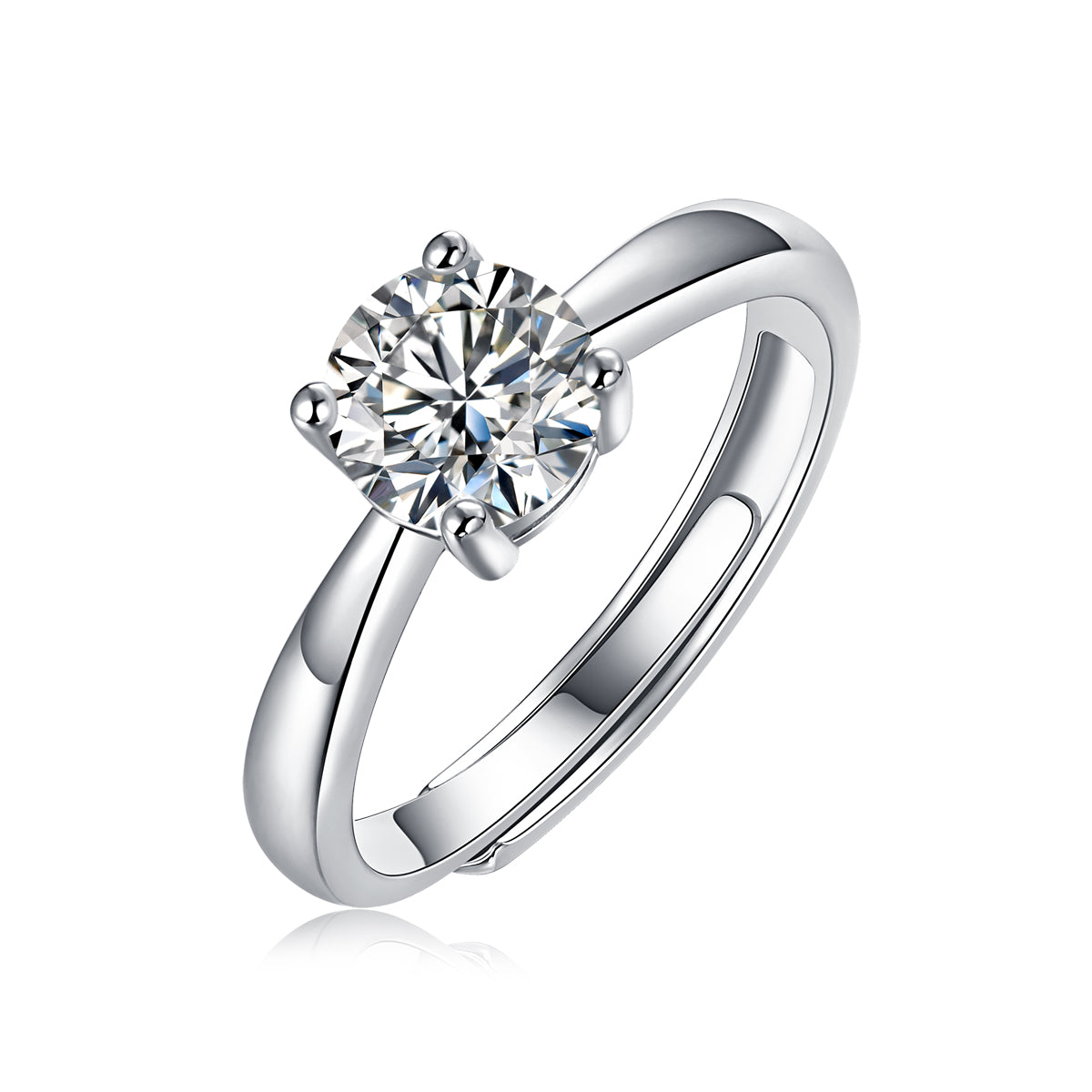 TAAZLUXE™ Classic 4 Prong Moissanite Ring - 18K White Gold Vermeil