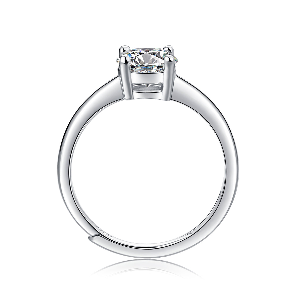 TAAZLUXE™ Classic 4 Prong Moissanite Ring - 18K White Gold Vermeil