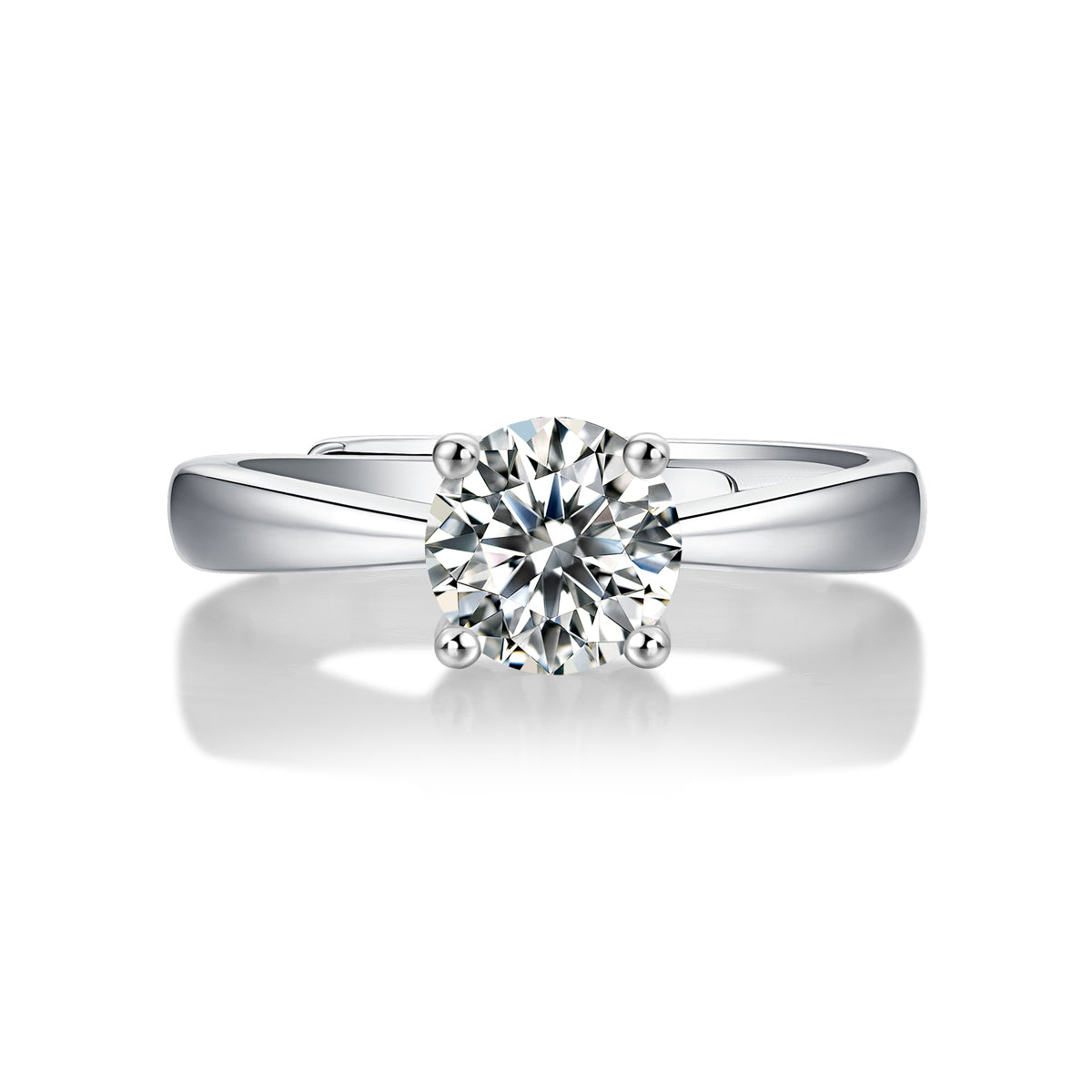 TAAZLUXE™ Classic 4 Prong Moissanite Ring - 18K White Gold Vermeil