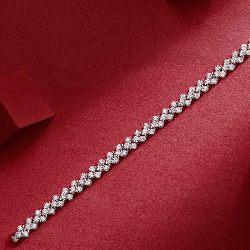 TAAZLUXE™ Moissanites Bracelet, 18K gold plated - Silver