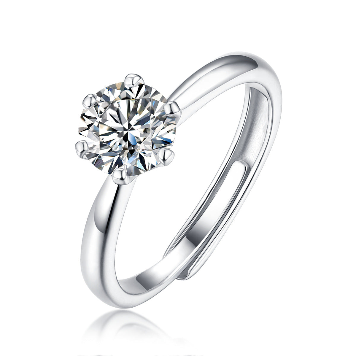 TAAZLUXE™ Classic Solitaire Moissanite Ring - Silver