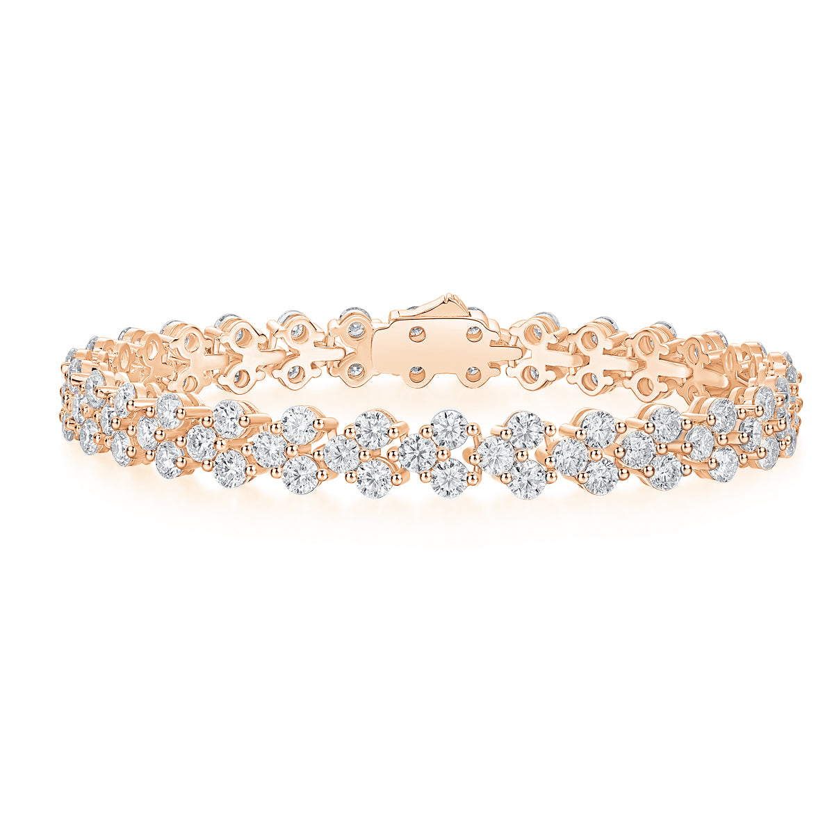 TAAZLUXE™ Moissanites Bracelet, 18K Rose Gold plated - Silver with 18K Rose Gold Vermeil