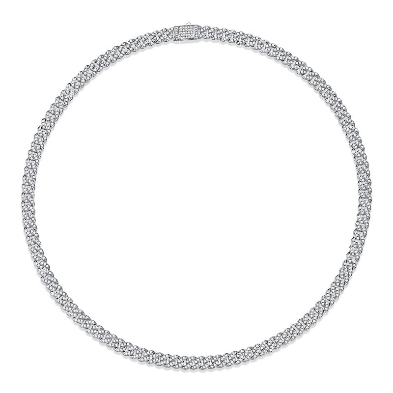 TAAZLUXE™ Cuban Chain with Moissanites - 18K White Gold Vermeil