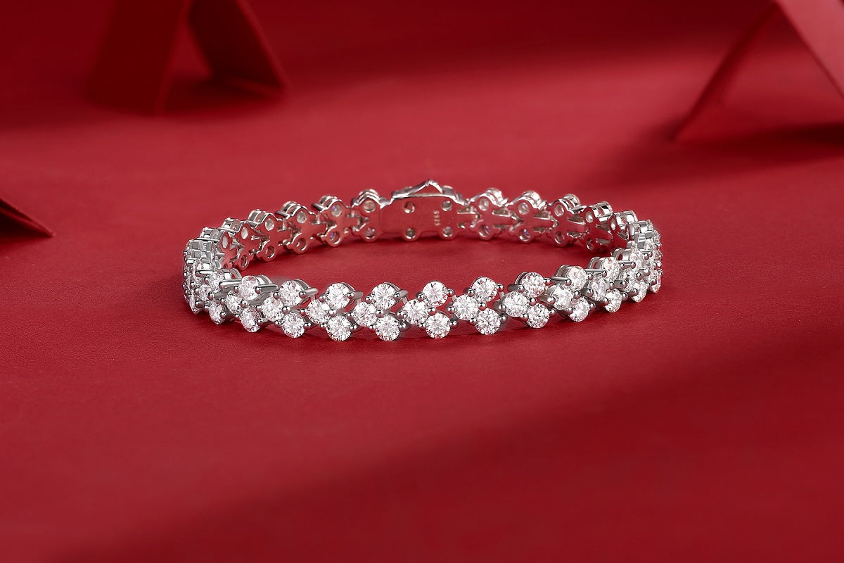 TAAZLUXE™ Moissanites Bracelet, 18K gold plated - Silver