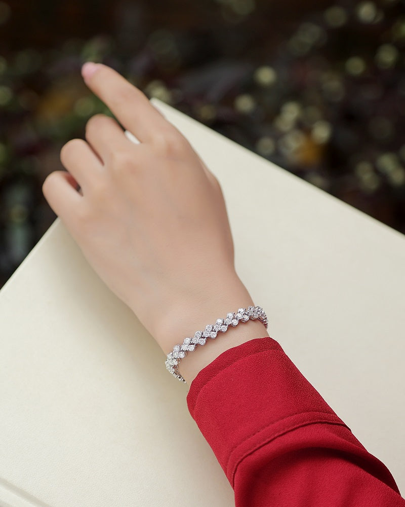 TAAZLUXE™ Moissanites Bracelet, 18K gold plated - Silver
