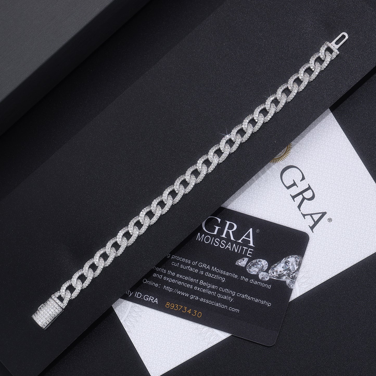 TAAZLUXE™ Cuban Chain Bracelets with Moissanites - 18K White Gold Vermeil