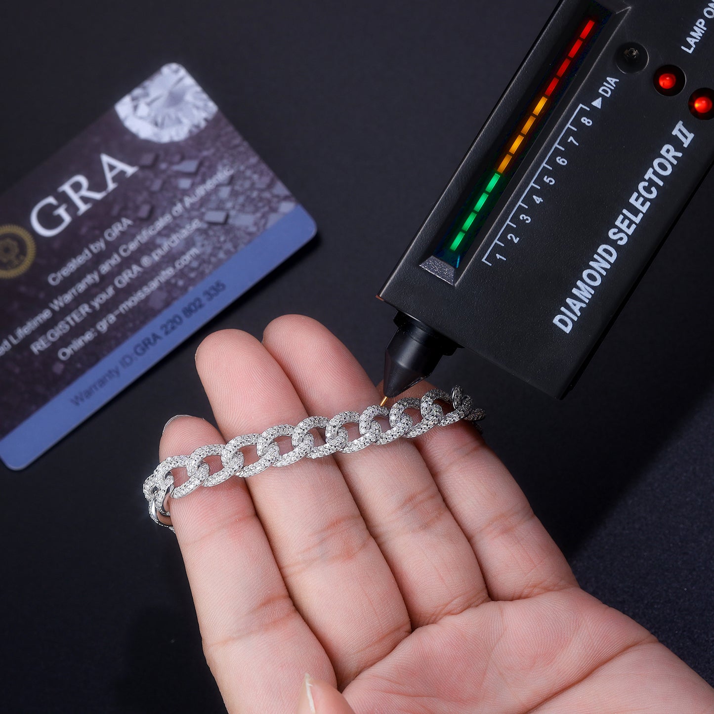 TAAZLUXE™ Cuban Chain Bracelets with Moissanites - 18K White Gold Vermeil