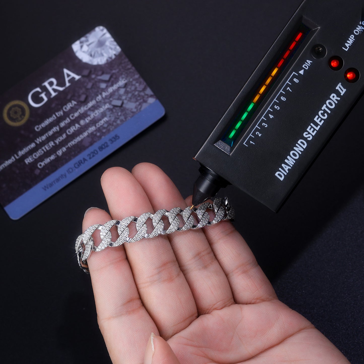 TAAZLUXE™ Cuban Chain Bracelet with Moissanites - 18K White Gold Vermeil