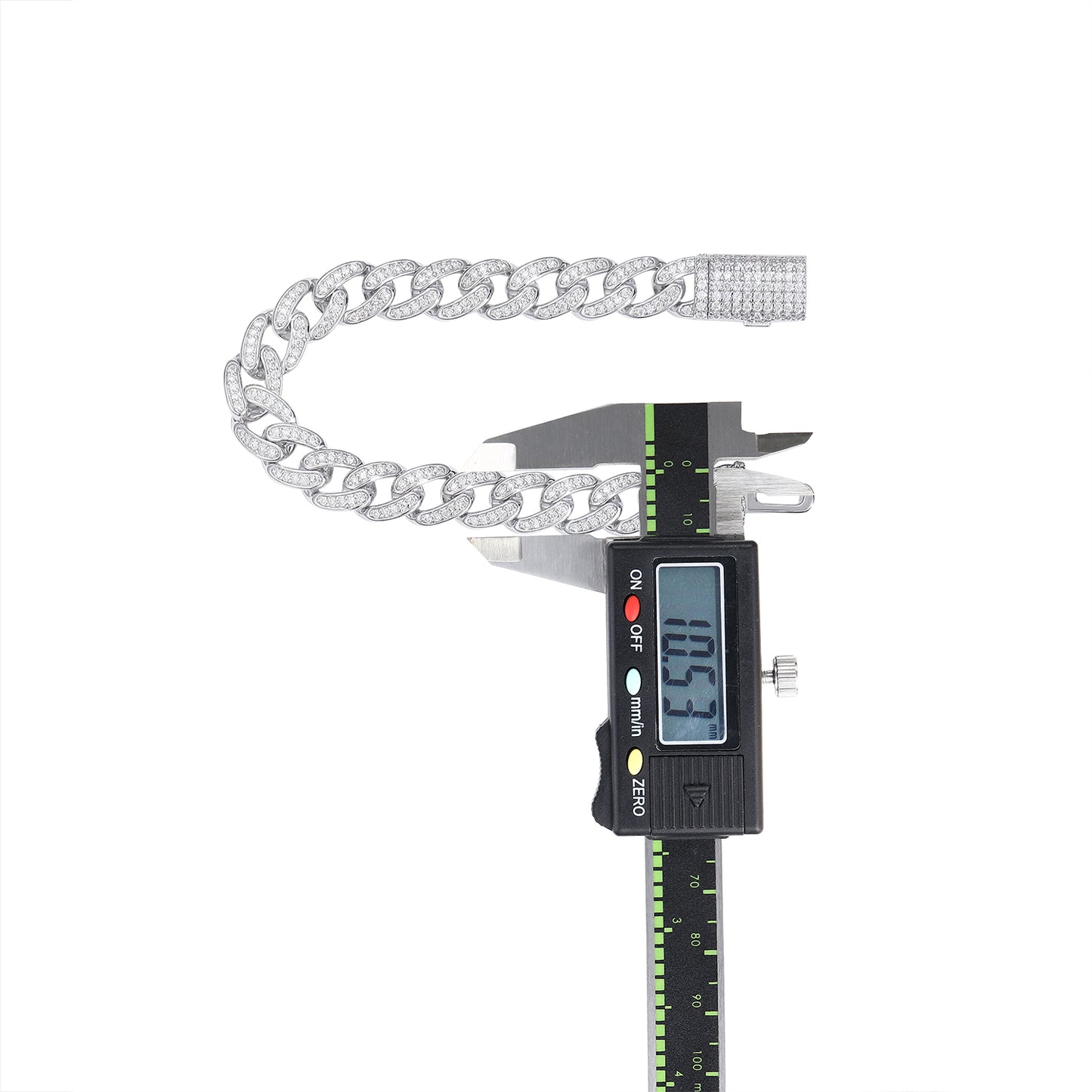 TAAZLUXE™ - Cuban Chain Bracelet with Moissanites - 18K White Gold Vermeil