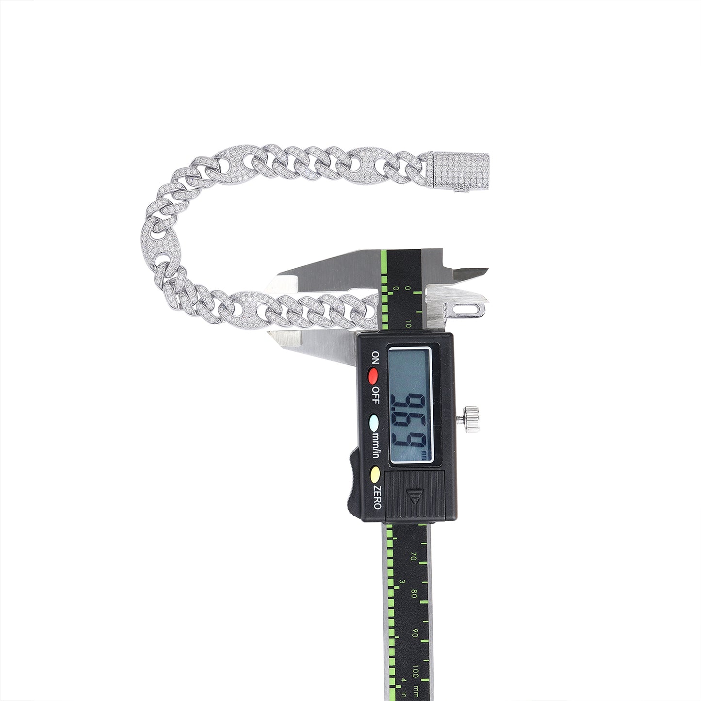 سوار TAAZLUXE™ - سلسلة كوبية مرصعة بأحجار المويسانايت - مطلي بالذهب الأبيض عيار 18 قيراطًا