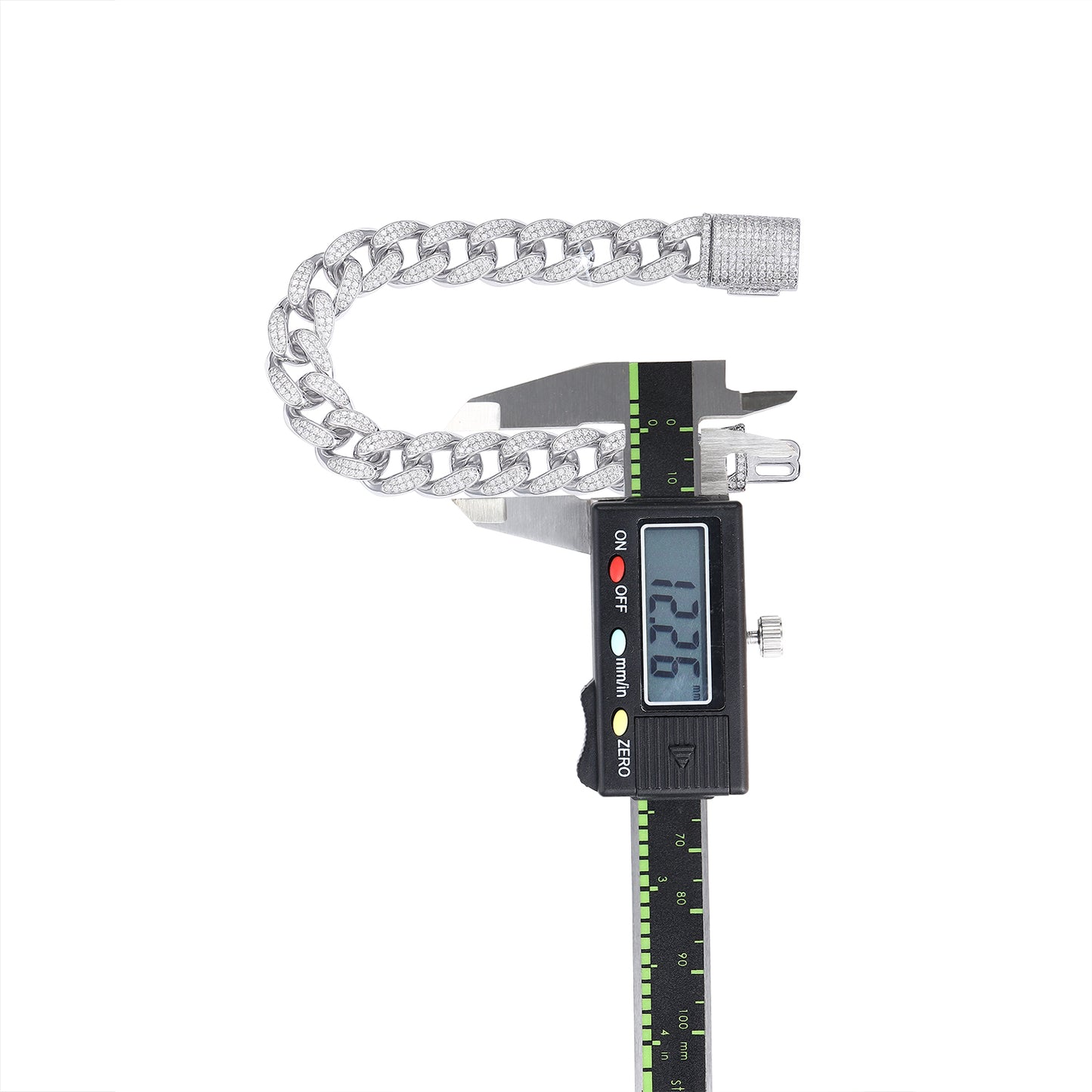 سوار TAAZLUXE™ - سلسلة كوبية مرصعة بأحجار المويسانايت - مطلي بالذهب الأبيض عيار 18 قيراطًا