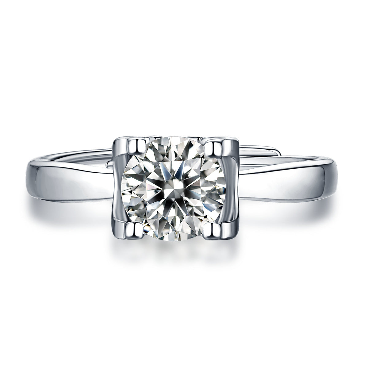 TAAZLUXE™ 4 Strand Prong Moissanite Ring - 18K White Gold Vermeil