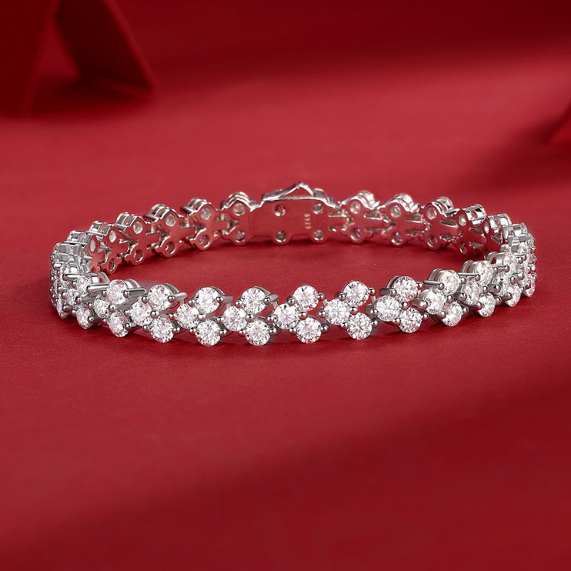 TAAZLUXE™ Moissanites Bracelet, 18K gold plated - Silver