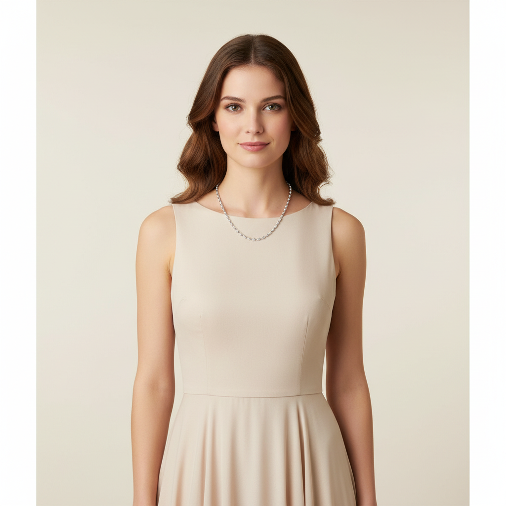 50cm Silver - Open Hair Cream Background