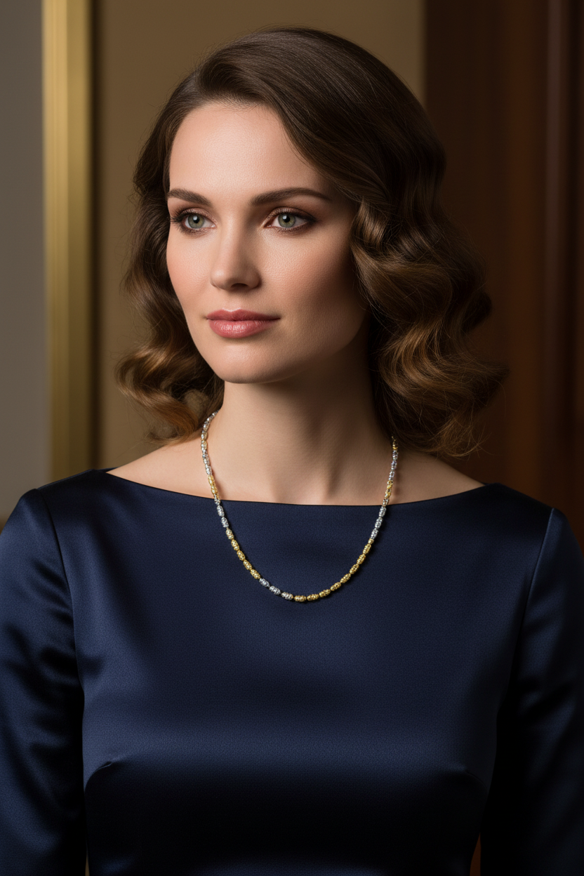 50cm Two-Tone Chain - Elegant