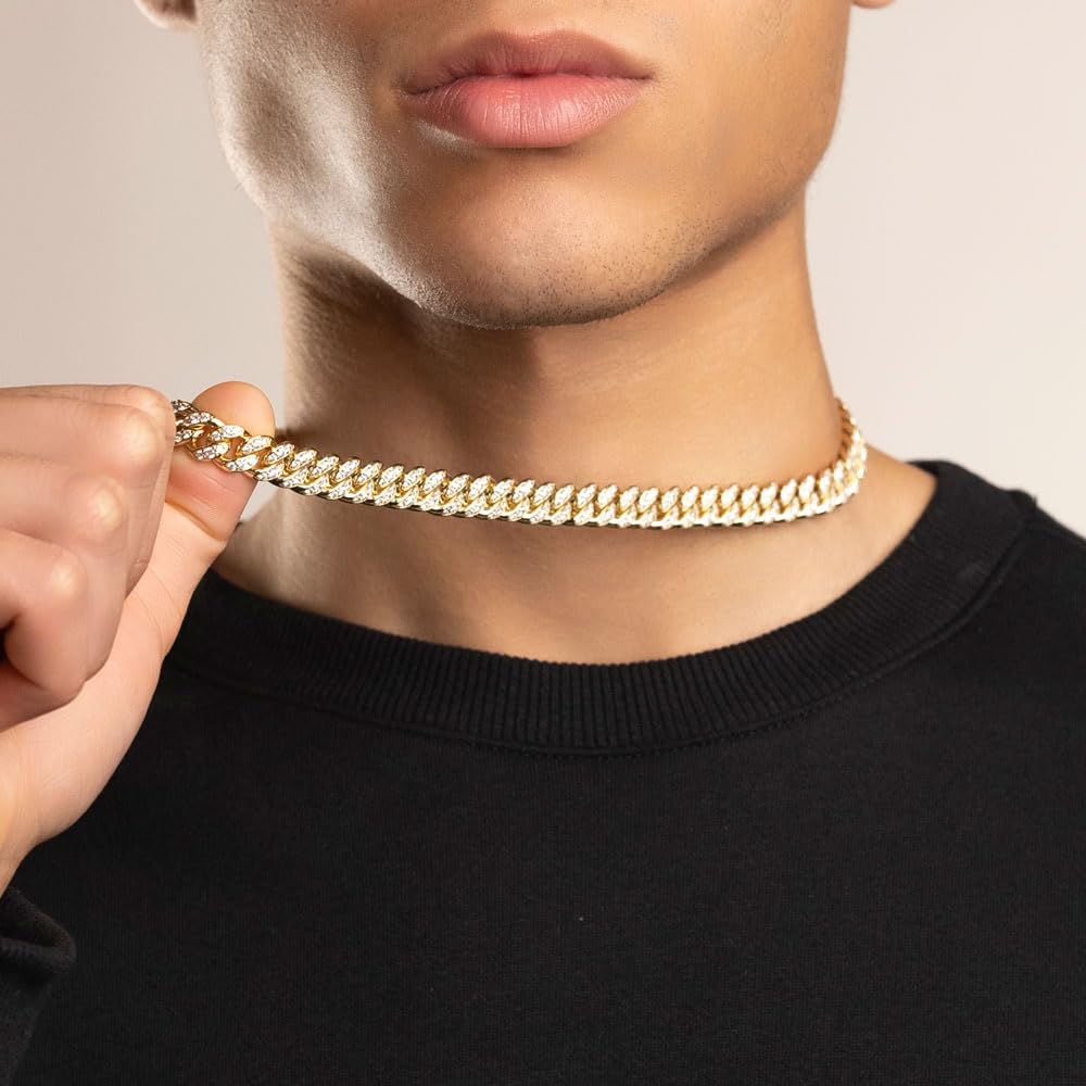 TAAZLUXE™ Cuban Chain with Moissanites - 18K Gold Vermeil