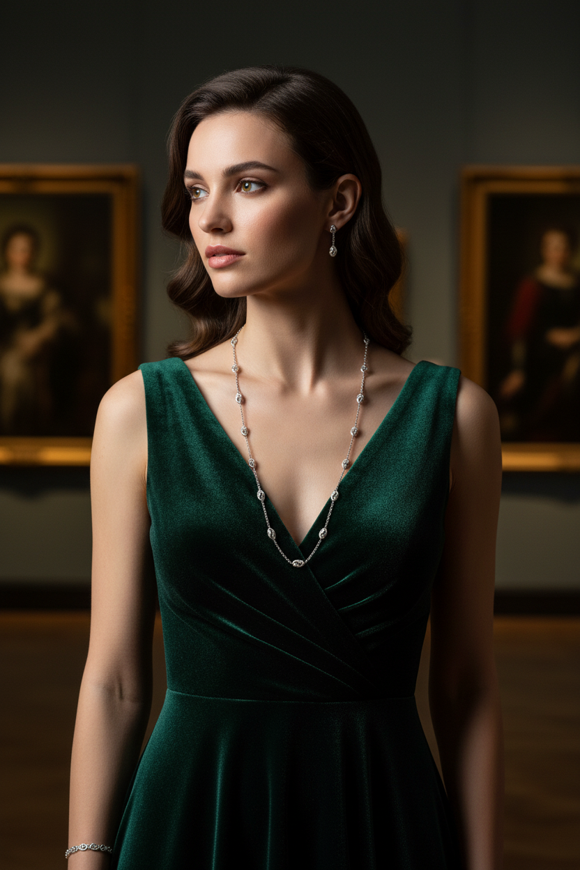 74cm Silver Chain - Elegant Outfit