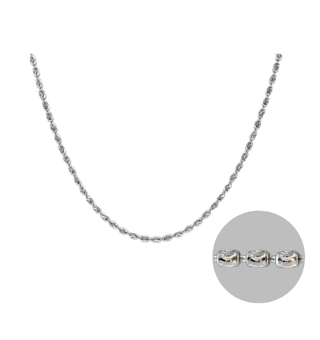 سلسلة TAAZLUXE™ من الفضة عيار 925، طولها 45 سم | مطلية بالذهب الأبيض عيار 18