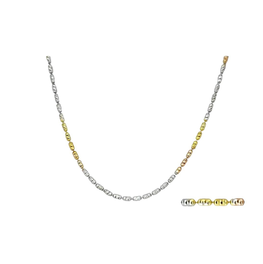 سلسلة TAAZLUXE™ من الفضة عيار 925، طولها 60 سم | مطلية بالذهب الأبيض عيار 18