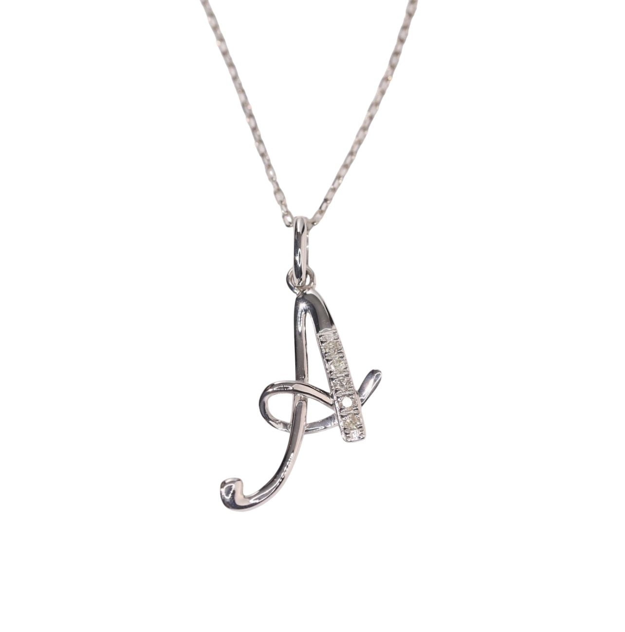 TAAZLUXE™ Diamond initial in 18K White Gold - A