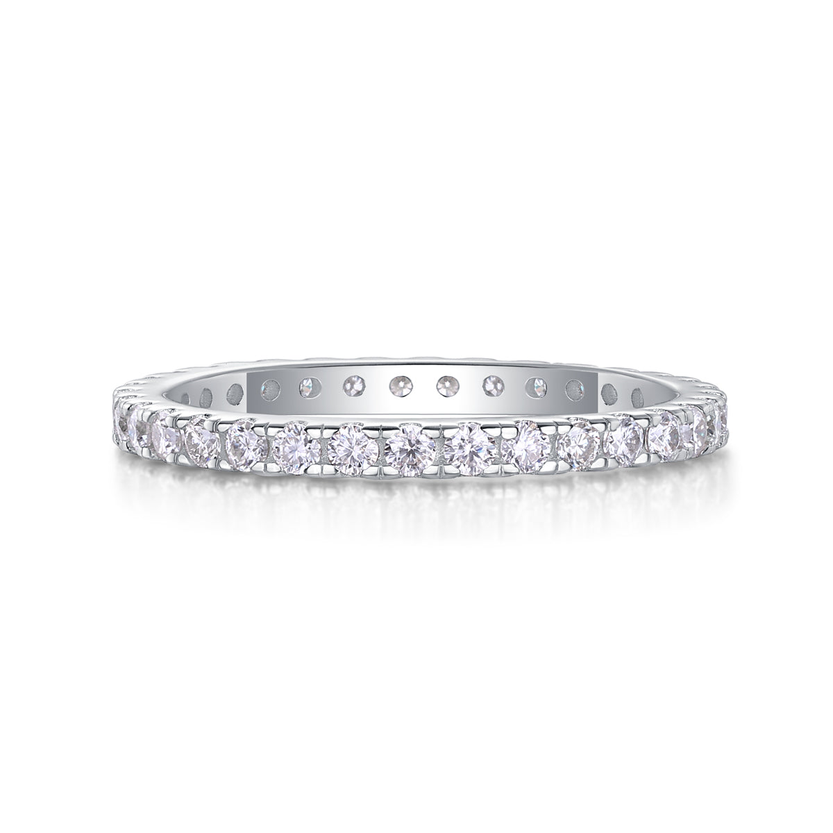 TAAZLUXE™ Eternity Ring with Moissanites - Silver