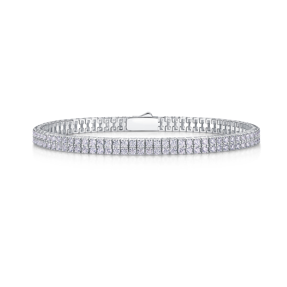 TAAZLUXE™ Double Row Tennis Bracelet - 18K White Gold Vermeil