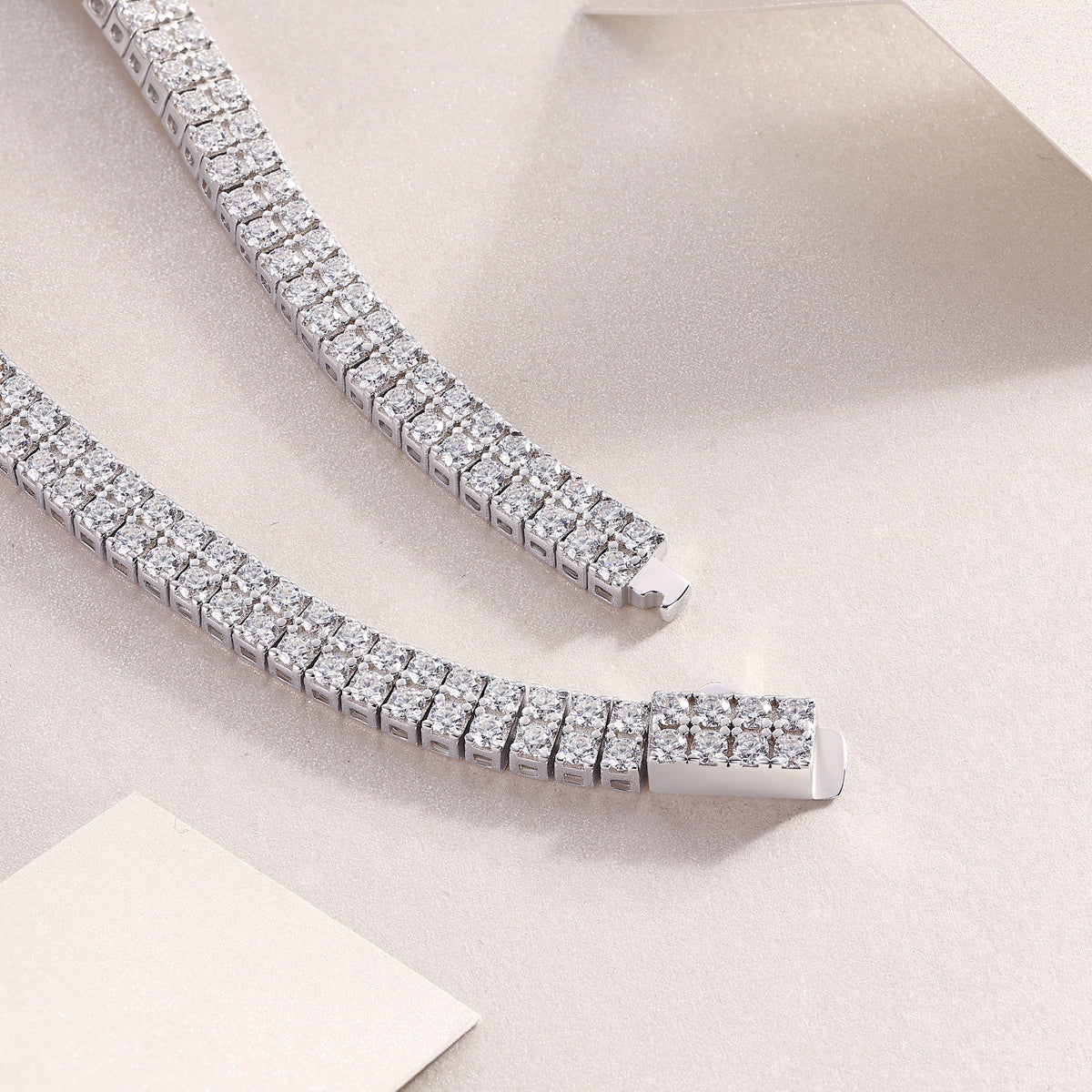 TAAZLUXE™ Double Row Tennis Bracelet - 18K White Gold Vermeil