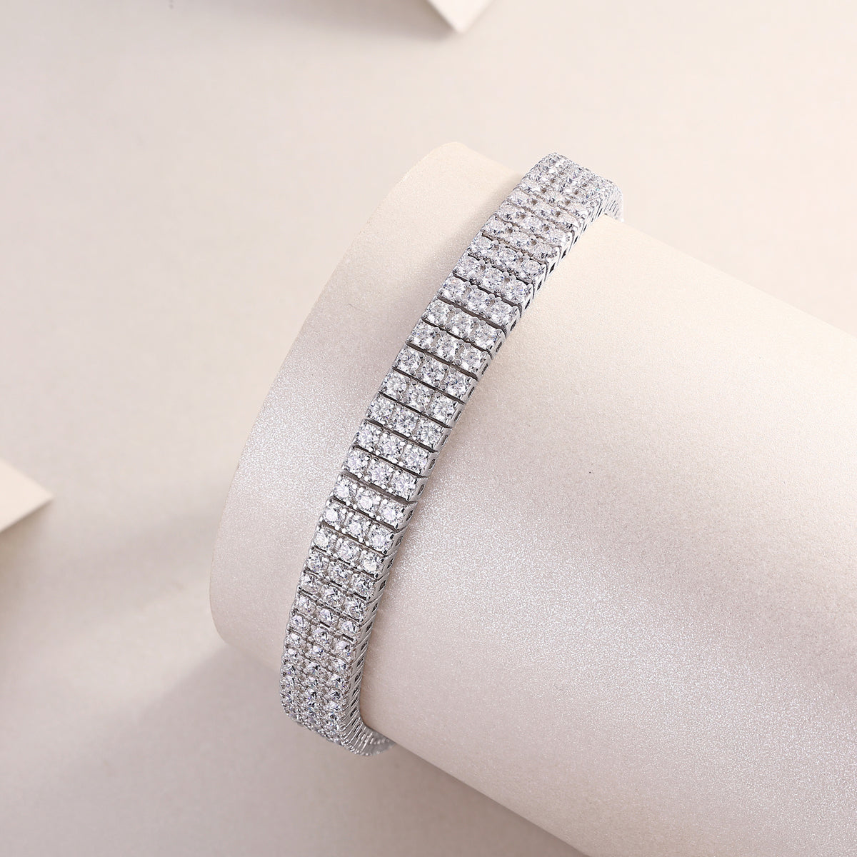 TAAZLUXE™ Triple Row Tennis Bracelet with Moissanites - 18K Gold Vermeil