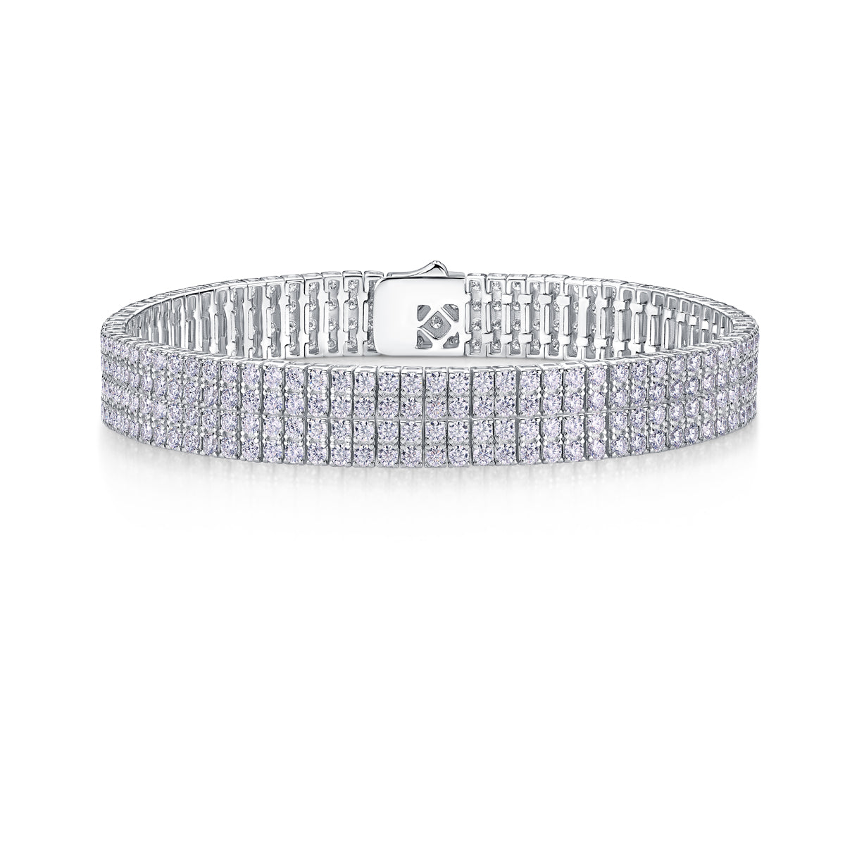 TAAZLUXE™ 4 Rows Tennis Bracelet with Moissanites - 18K White Gold Vermeil