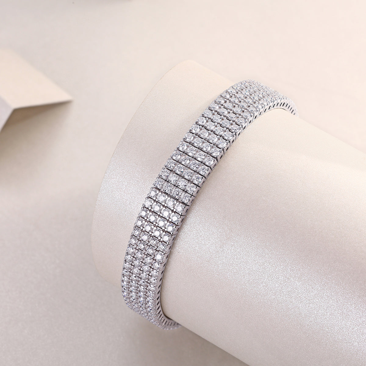 TAAZLUXE™ 4 Rows Tennis Bracelet with Moissanites - 18K White Gold Vermeil
