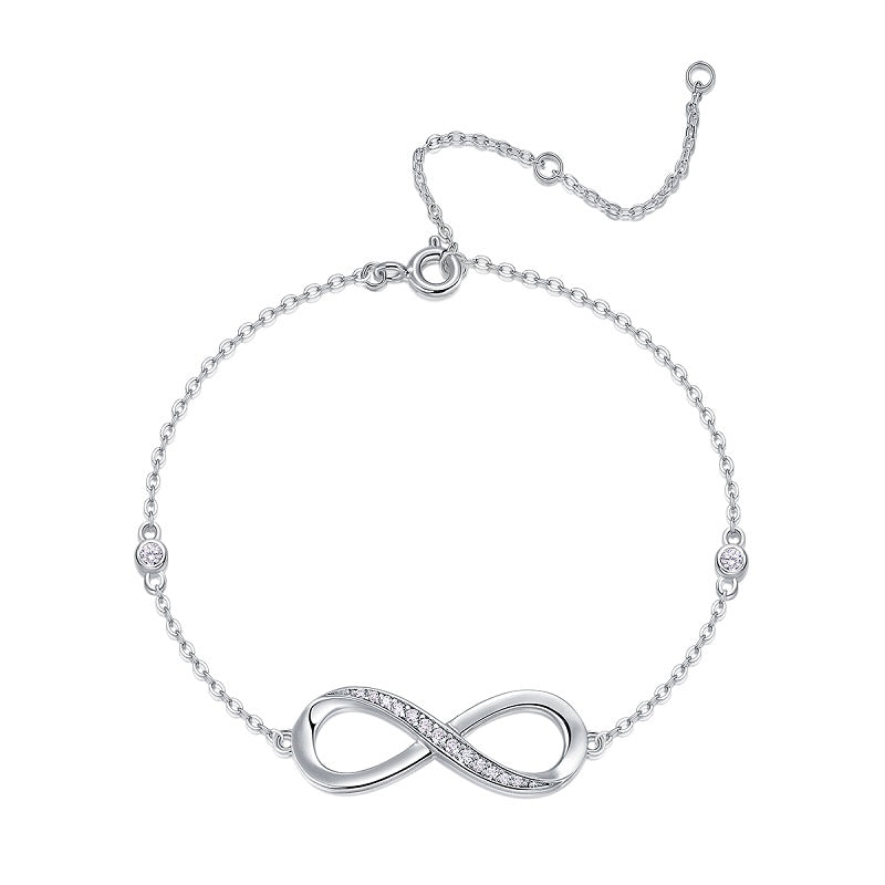 TAAZLUXE™ Infinity bracelet with Moissanites - 18K White Gold Vermeil