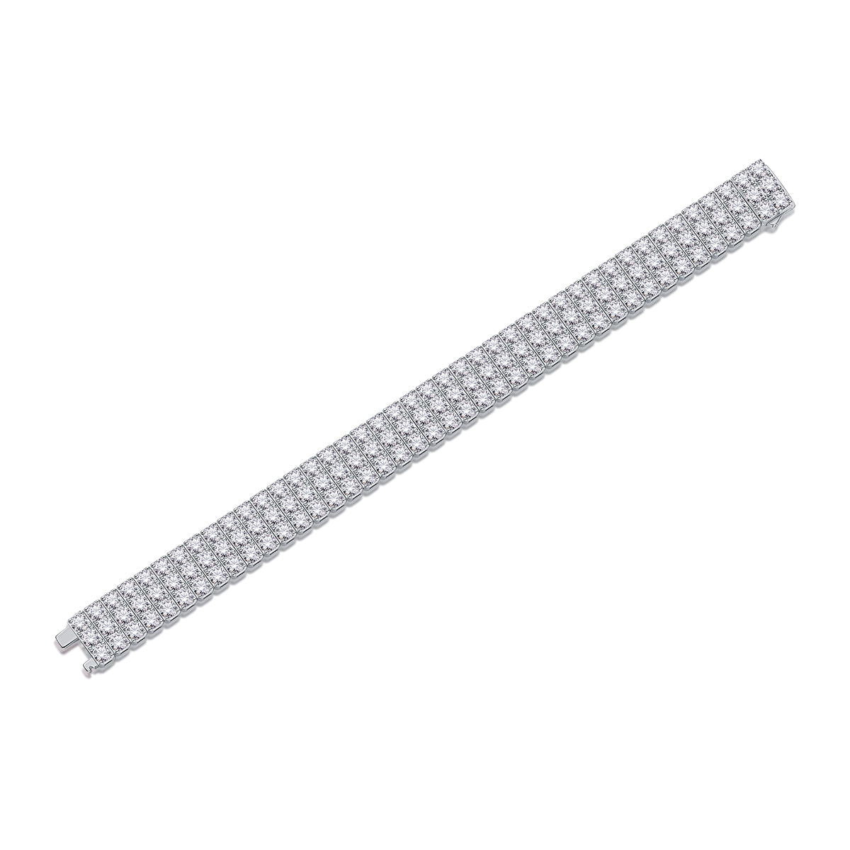 TAAZLUXE™ Triple Row Tennis Bracelet with Moissanites - Silver