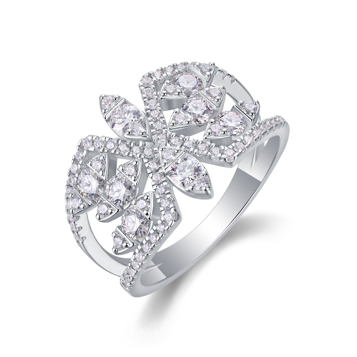TAAZLUXE™ Ring with Moissanites - Silver