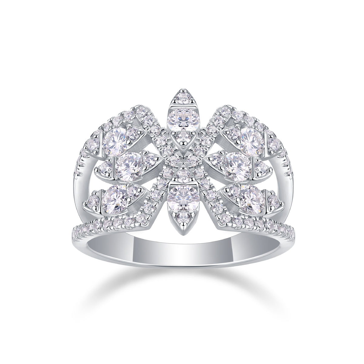 TAAZLUXE™ Ring with Moissanites - Silver
