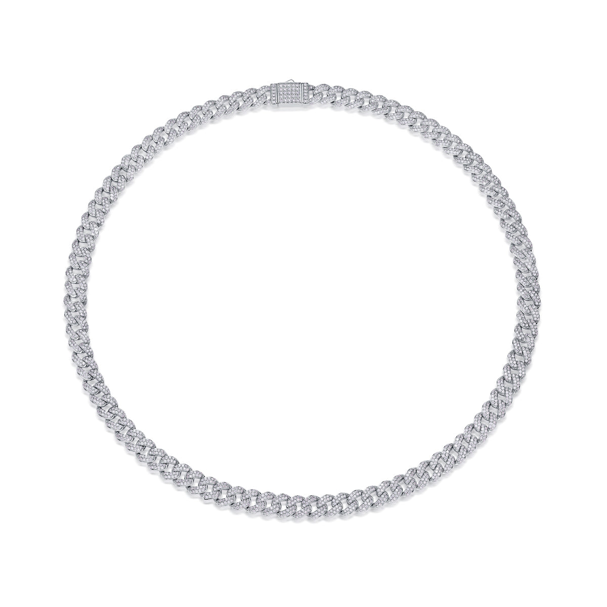 TAAZLUXE™ Cuban Chain Necklace with Moissanites - Silver