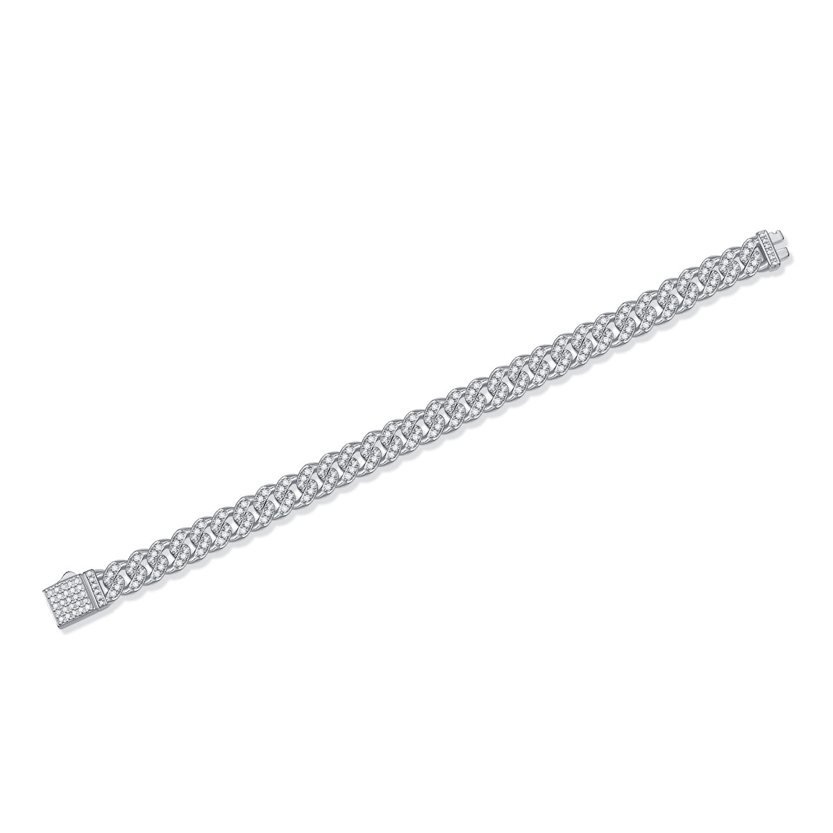 TAAZLUXE™ Cuban Chain with Moissanites - 18K White Gold Vermeil