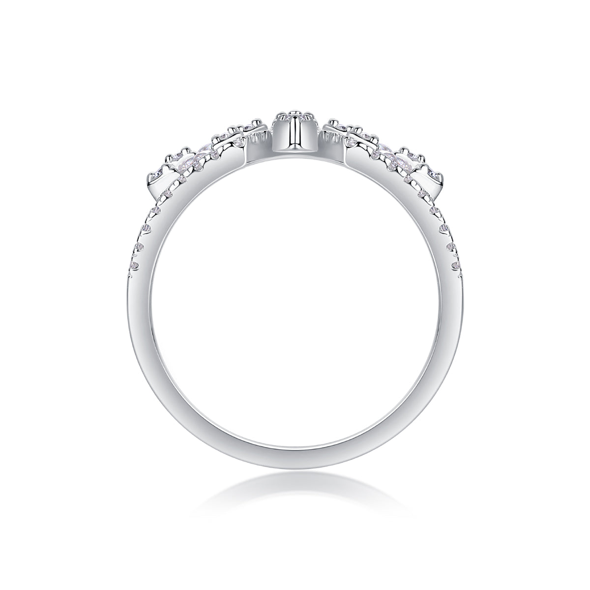 TAAZLUXE™ Ring with Moissanites - Silver