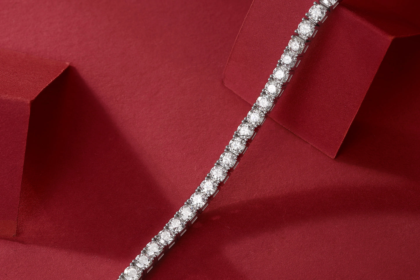 TAAZLUXE™ Moissanite Tennis Bracelet - 18K White Gold Vermeil