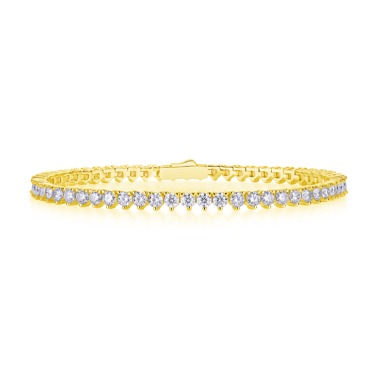 TAAZLUXE™ Silver Heart Shaped Tennis Bracelet with Moissanite Diamonds - 18K Gold Vermeil