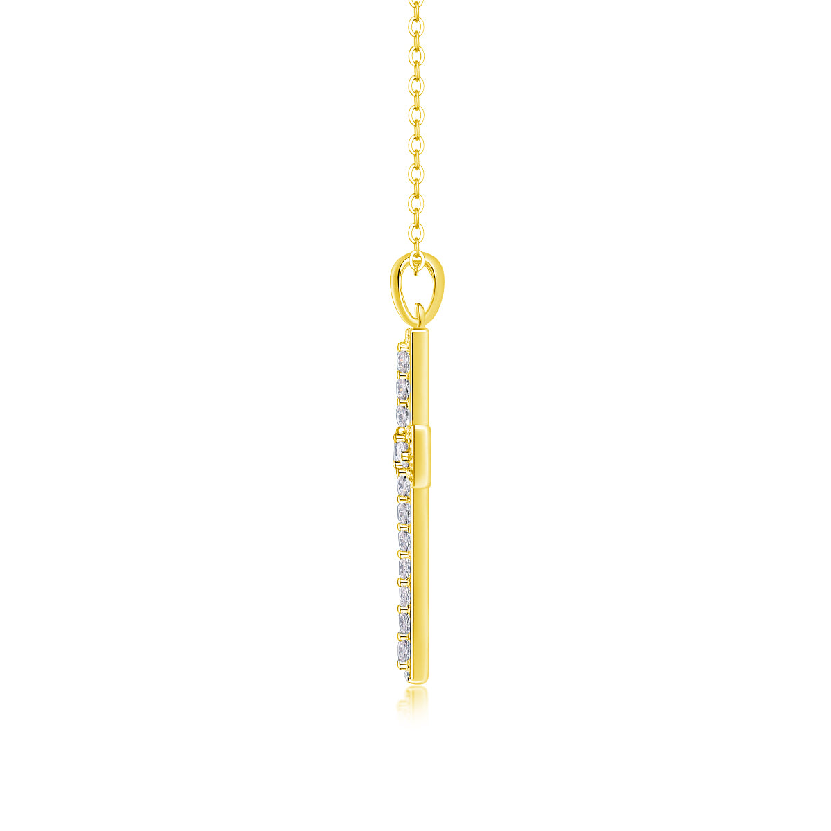 TAAZLUXE™ Cross Pendant Necklace with Moissanite - 18K Gold Vermeil