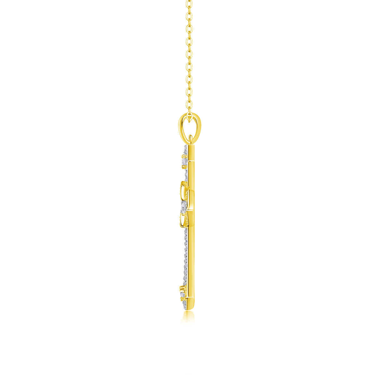 TAAZLUXE™ Cross Pendant Necklace with Moissanites - 18K Gold Vermeil