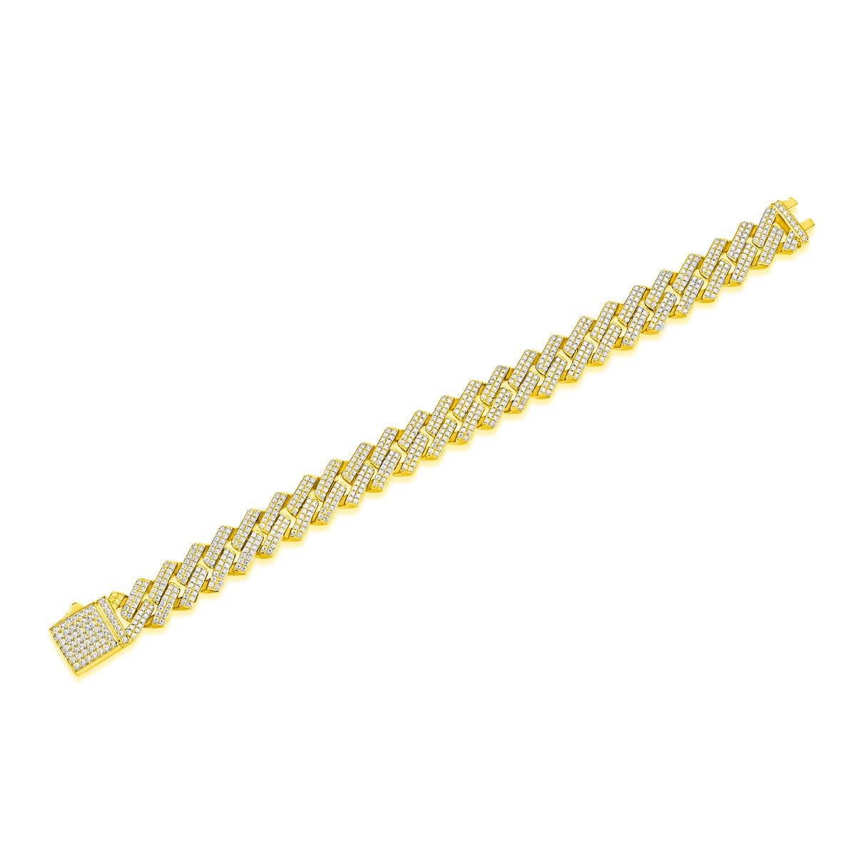 TAAZLUXE™ Cuban Chain Bracelet with Moissanites - 18K Gold Vermeil