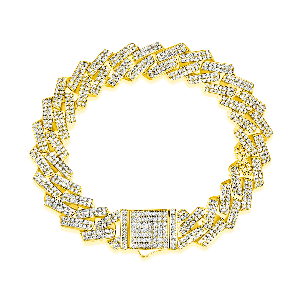 TAAZLUXE™ Cuban Chain Bracelet with Moissanites - 18K Gold Vermeil