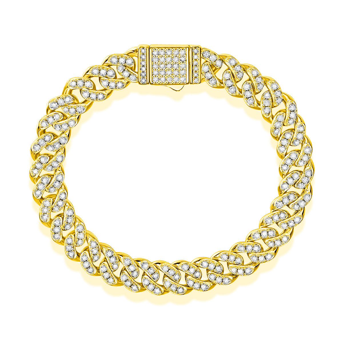 TAAZLUXE™ Cuban Chain Bracelet with Moissanites - Gold