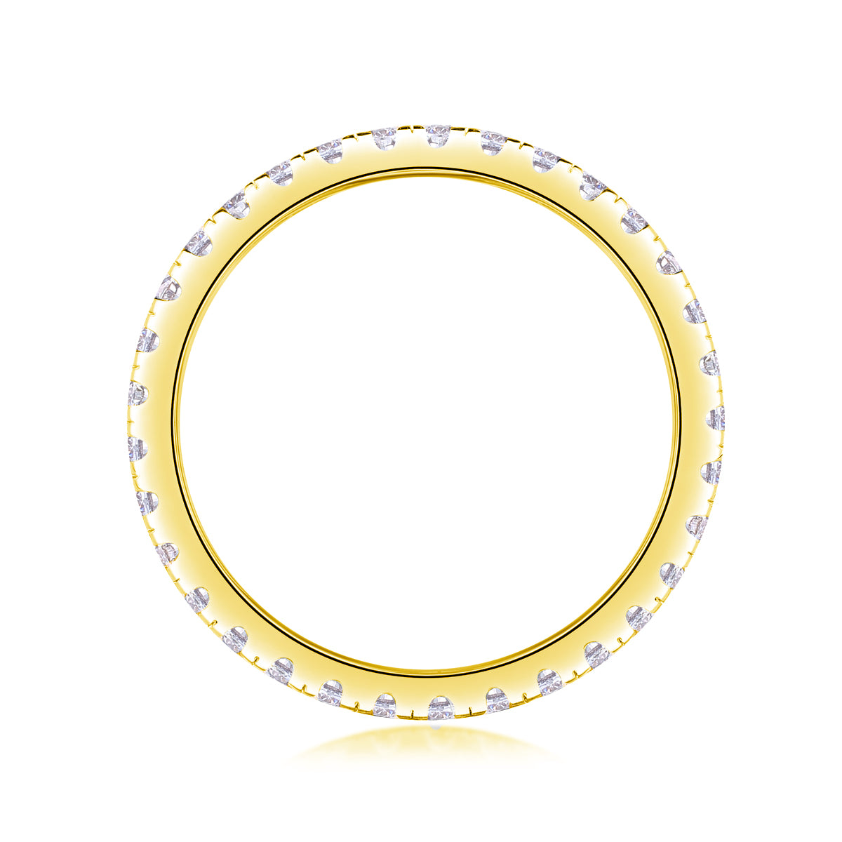 خاتم TAAZLUXE™ الأبدي مرصع بأحجار المويسانايت - مطلي بالذهب عيار 18 قيراطًا