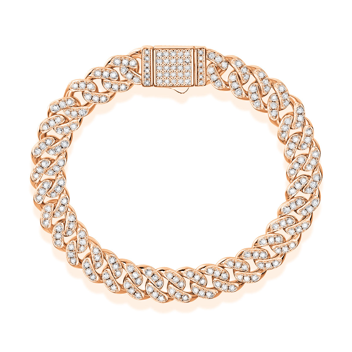 TAAZLUXE™ Cuban Chain Bracelet with Moissanites - 18K Rose Gold Vermeil
