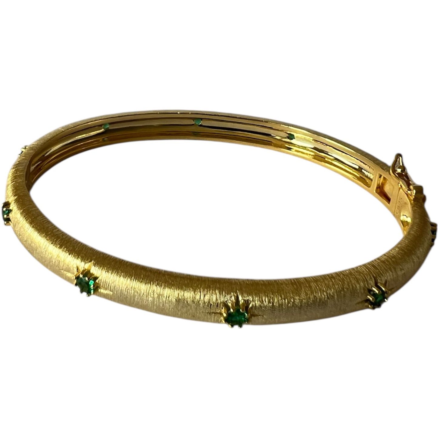 TAAZLUXE™ S925 Bangle with Green CZ | 18KY Gold Vermeil
